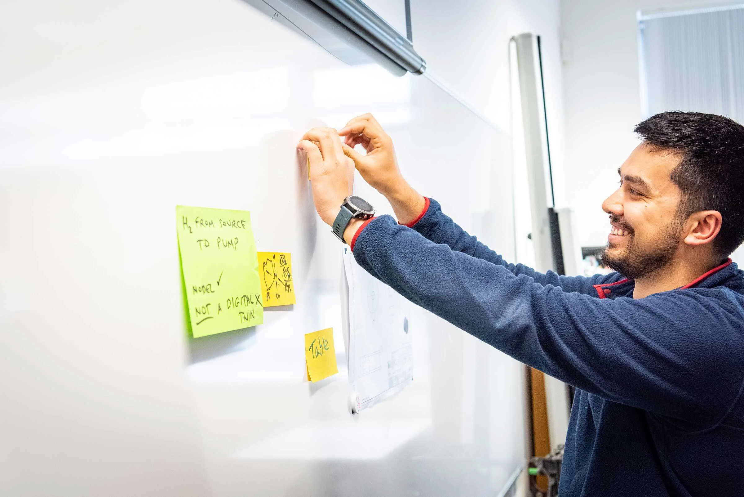 Patrick Prince working on the board.