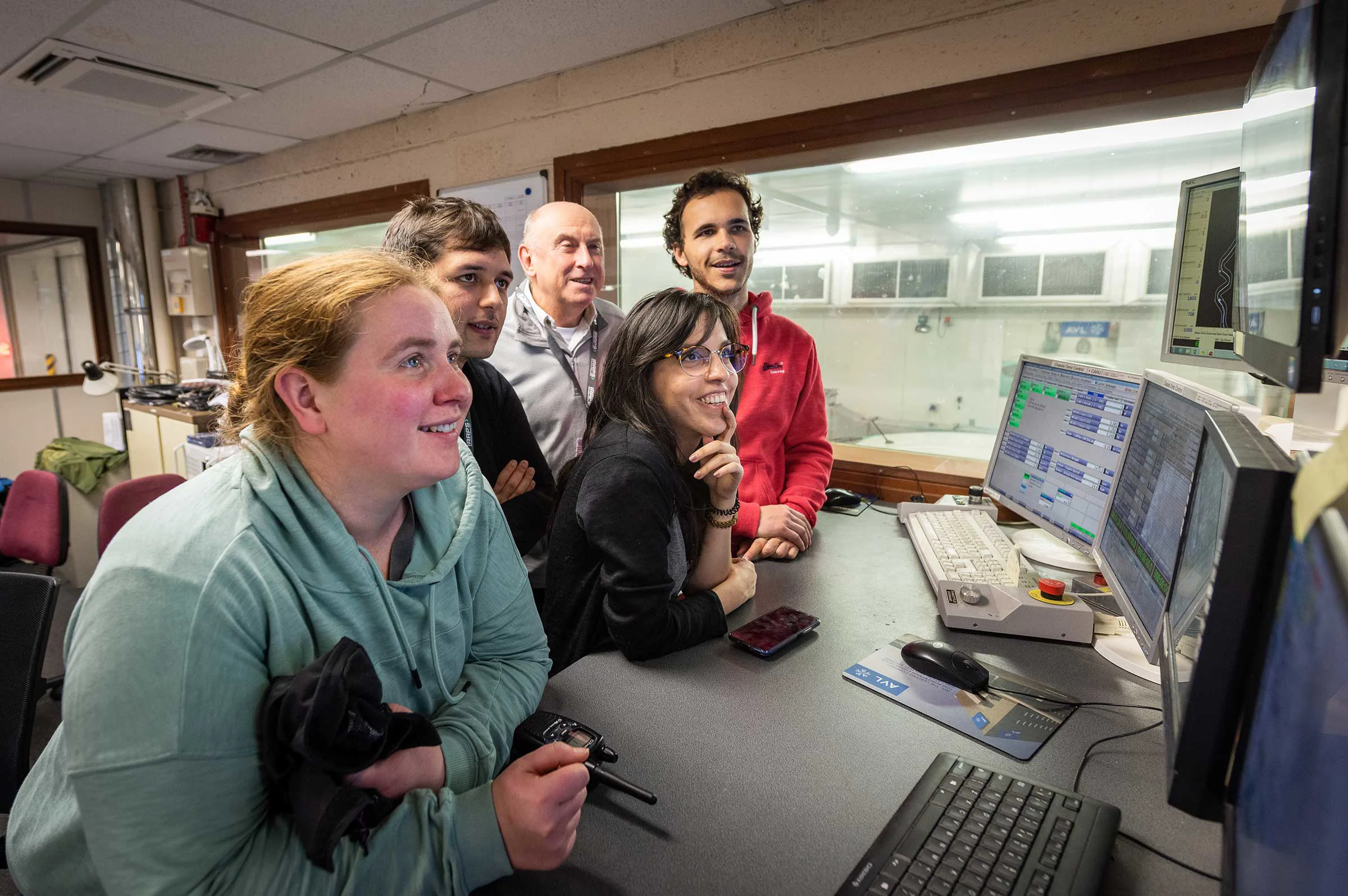 Group of students working in the IAAPS control room